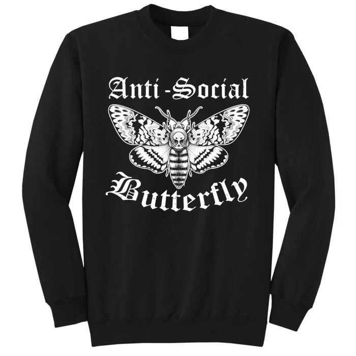 Funny Antisocial Butterfly Design, Introvert Humor Tall Sweatshirt