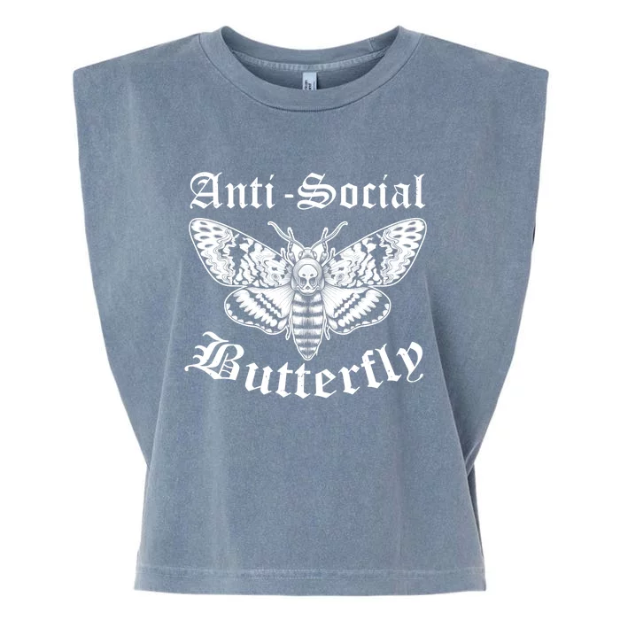 Funny Antisocial Butterfly Design, Introvert Humor Garment-Dyed Women's Muscle Tee