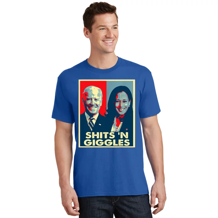 Funny Anti Biden Harris Shits 'N Giggles Political Gift T-Shirt