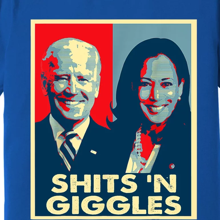 Funny Anti Biden Harris Shits 'N Giggles Political Gift Premium T-Shirt