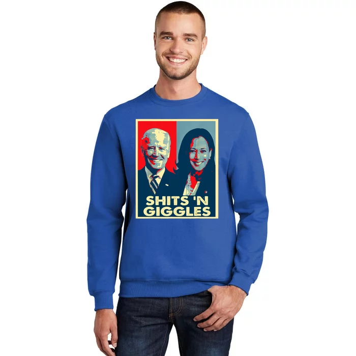 Funny Anti Biden Harris Shits 'N Giggles Political Gift Tall Sweatshirt