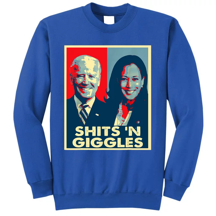 Funny Anti Biden Harris Shits 'N Giggles Political Gift Tall Sweatshirt