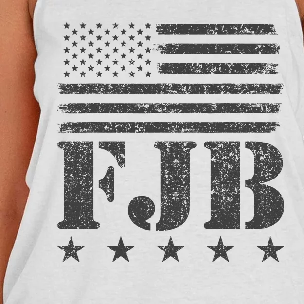 FJB Anti Biden American Flag Women's Knotted Racerback Tank