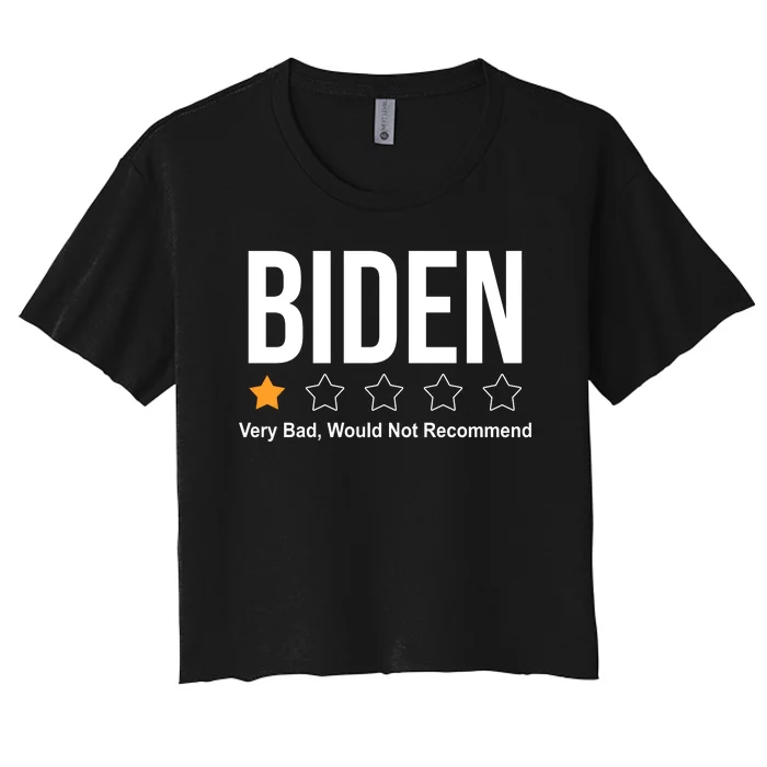 Funny Anti Biden Pro Trump 1 Star Rating Election Vote 2024 Women's Crop Top Tee