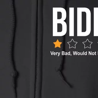 Funny Anti Biden Pro Trump 1 Star Rating Election Vote 2024 Full Zip Hoodie