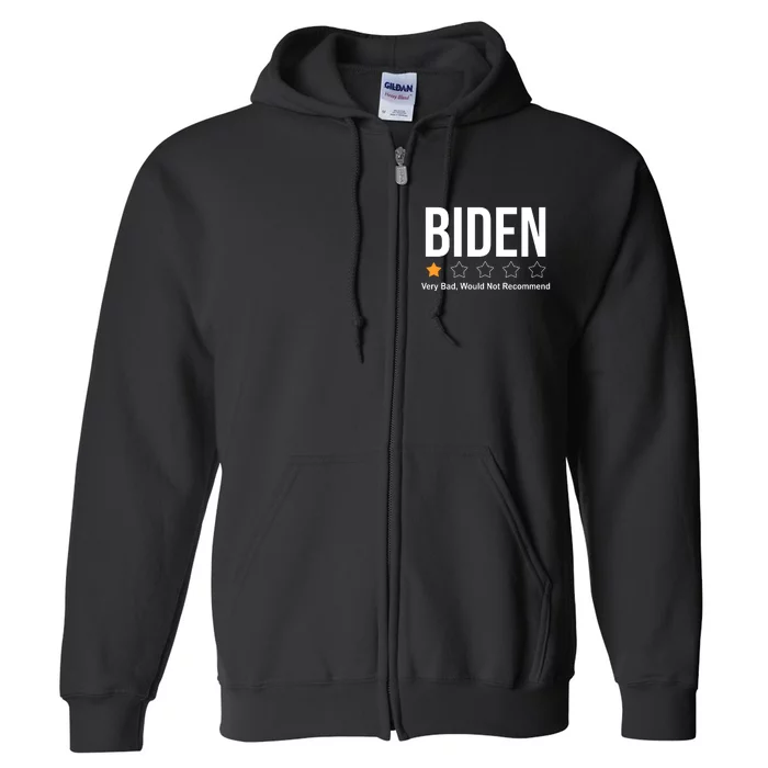 Funny Anti Biden Pro Trump 1 Star Rating Election Vote 2024 Full Zip Hoodie