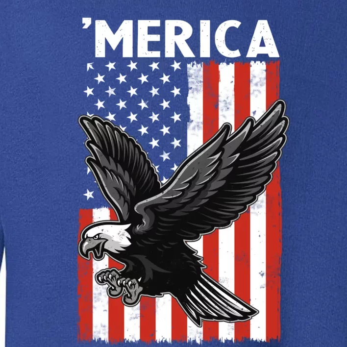 Flying American Bald Eagle Mullet Funny Merica 4th Of July Meaningful Gift Toddler Sweatshirt