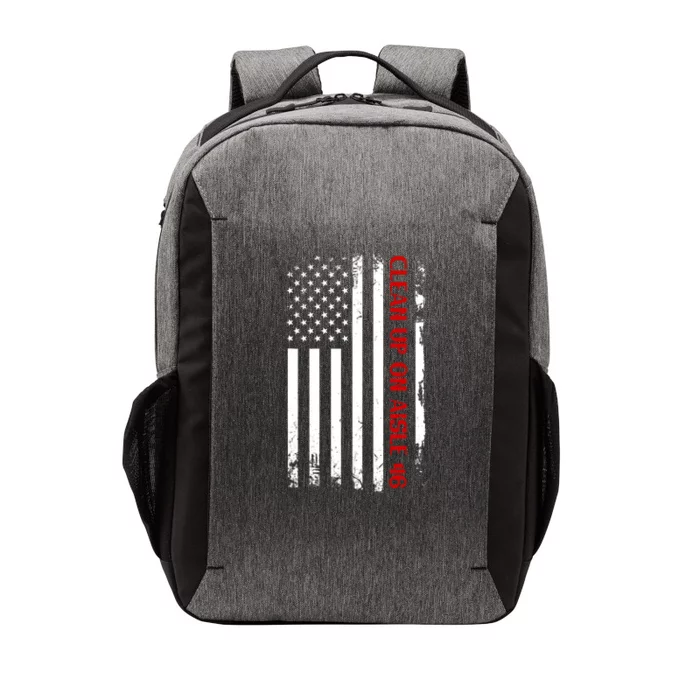 Funny Anti Biden Clean Up On Aisle 46 America Flag Vector Backpack