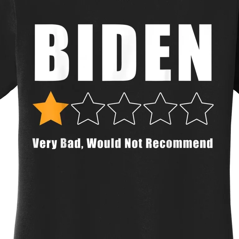 Funny Anti Biden Pro Trump 1 Star Rating Election Vote 2024 Women's T-Shirt