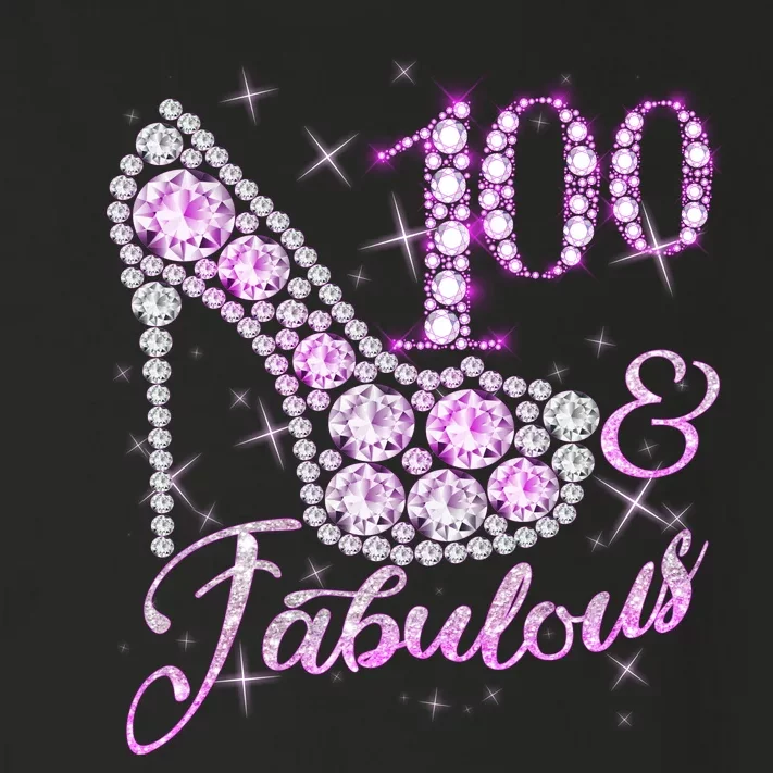 Fabulous & 100 Sparkly Shiny Heel 100th Birthday Toddler Long Sleeve Shirt