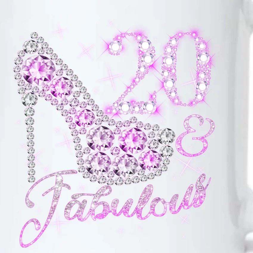 Fabulous & 20 Sparkly Shiny Heel 20th Birthday Black Color Changing Mug