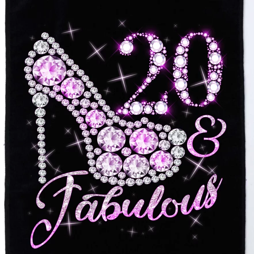 Fabulous & 20 Sparkly Shiny Heel 20th Birthday Platinum Collection Golf Towel