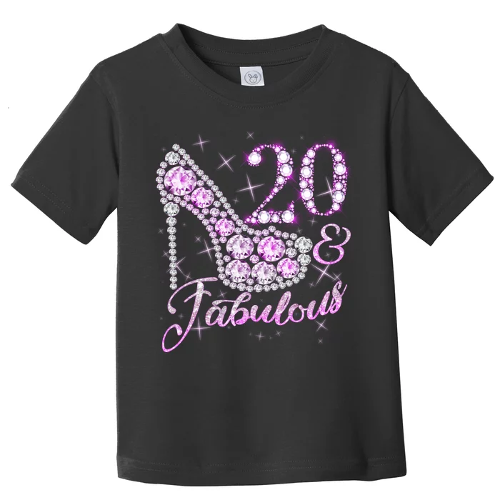 Fabulous & 20 Sparkly Shiny Heel 20th Birthday Toddler T-Shirt