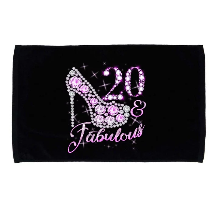 Fabulous & 20 Sparkly Shiny Heel 20th Birthday Microfiber Hand Towel