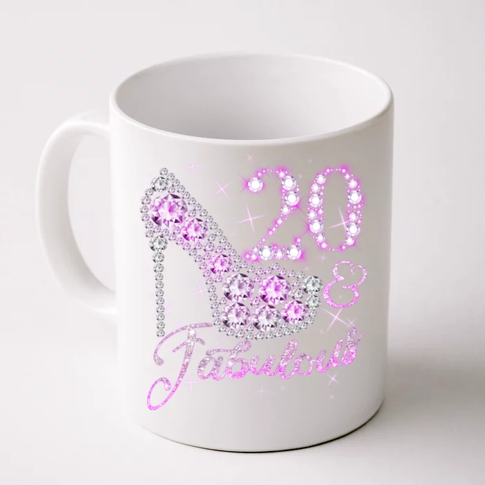 Fabulous & 20 Sparkly Shiny Heel 20th Birthday Front & Back Coffee Mug