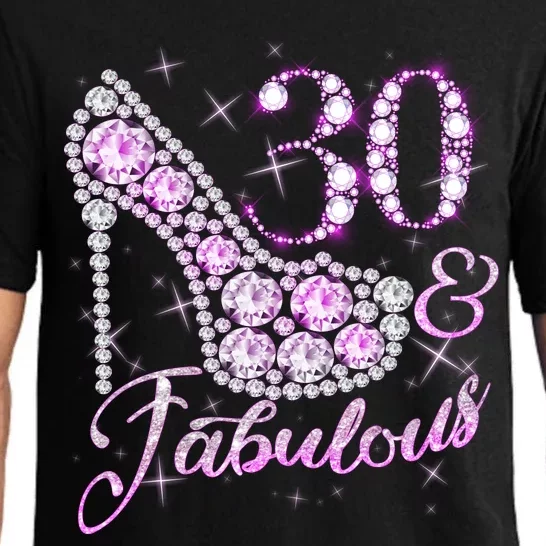 Fabulous & 30 Sparkly Shiny Heel 30th Birthday Pajama Set