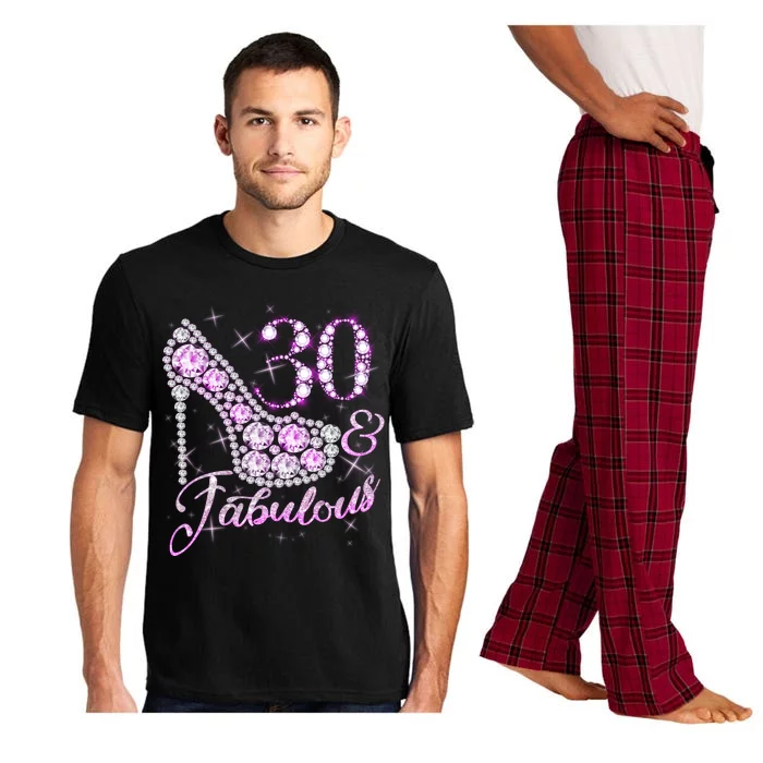 Fabulous & 30 Sparkly Shiny Heel 30th Birthday Pajama Set