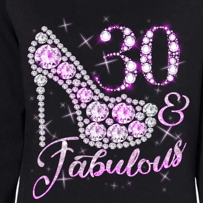 Fabulous & 30 Sparkly Shiny Heel 30th Birthday Womens California Wash Sweatshirt