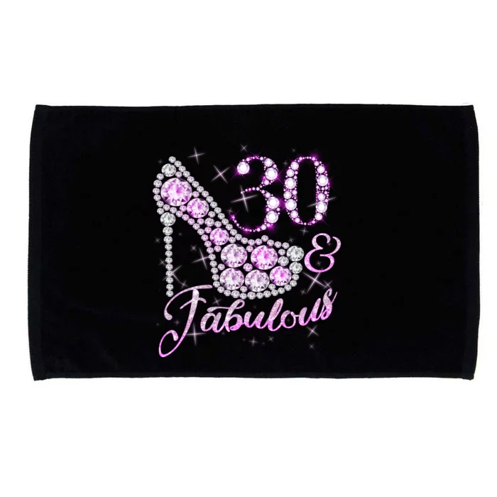 Fabulous & 30 Sparkly Shiny Heel 30th Birthday Microfiber Hand Towel