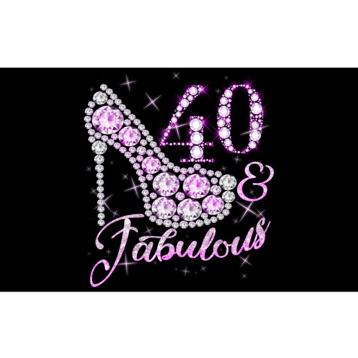 Fabulous & 40 Sparkly Shiny Heel 40th Birthday Bumper Sticker