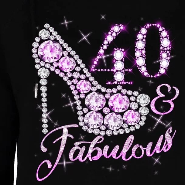 Fabulous & 40 Sparkly Shiny Heel 40th Birthday Womens Funnel Neck Pullover Hood