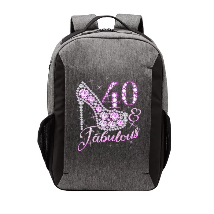 Fabulous & 40 Sparkly Shiny Heel 40th Birthday Vector Backpack