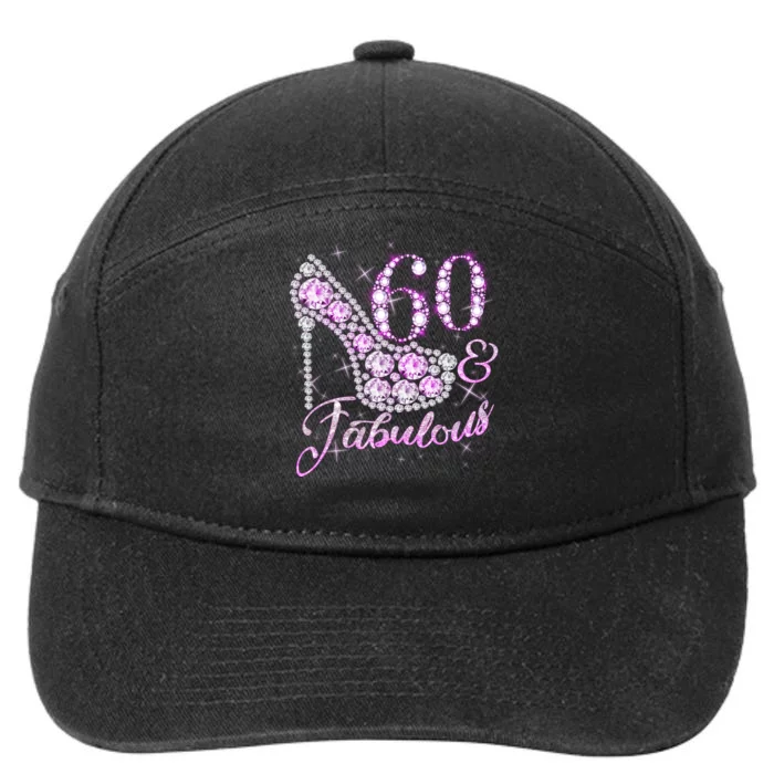 Fabulous & 60 Sparkly Shiny Heel 60th Birthday 7-Panel Snapback Hat