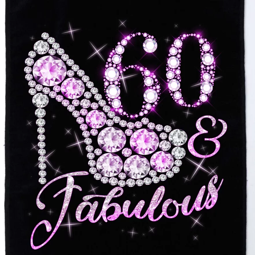 Fabulous & 60 Sparkly Shiny Heel 60th Birthday Platinum Collection Golf Towel