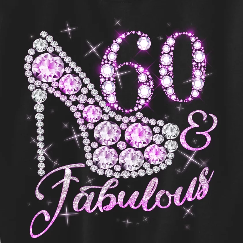 Fabulous & 60 Sparkly Shiny Heel 60th Birthday Kids Sweatshirt