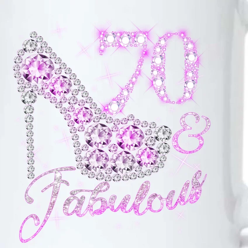 Fabulous & 70 Sparkly Shiny Heel 70th Birthday Black Color Changing Mug