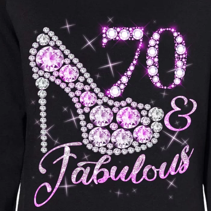 Fabulous & 70 Sparkly Shiny Heel 70th Birthday Womens California Wash Sweatshirt