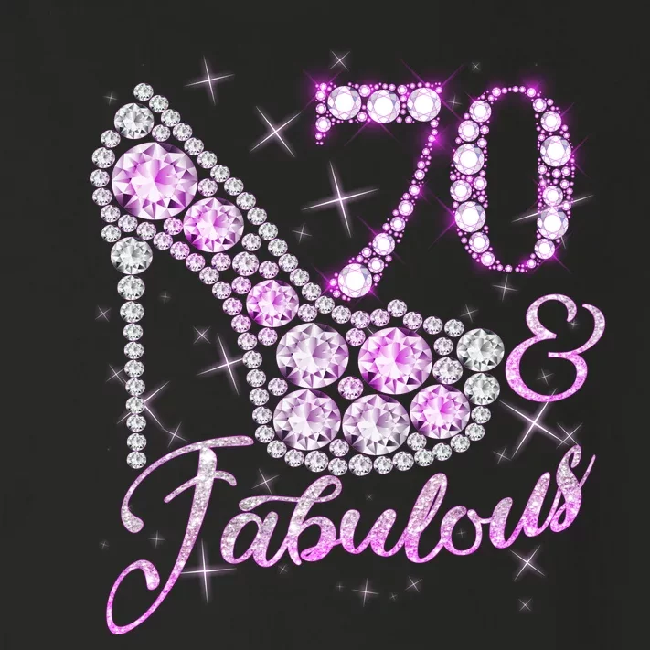 Fabulous & 70 Sparkly Shiny Heel 70th Birthday Toddler Long Sleeve Shirt