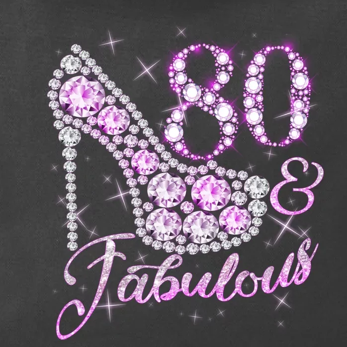 Fabulous & 80 Sparkly Shiny Heel 80th Birthday Zip Tote Bag