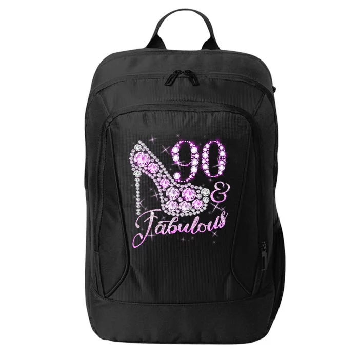 Fabulous & 90 Sparkly Shiny Heel 90th Birthday City Backpack