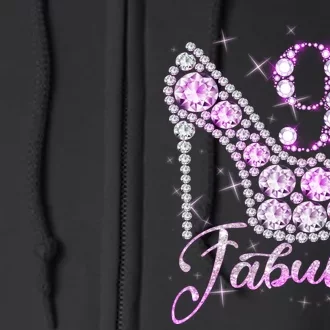 Fabulous & 90 Sparkly Shiny Heel 90th Birthday Full Zip Hoodie