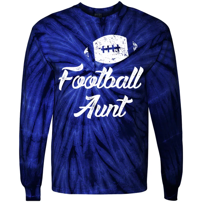 Football Aunt Cute Funny Player Fan Sports Ball Gift Tie-Dye Long Sleeve Shirt