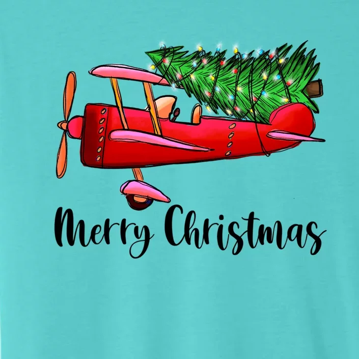 Funny Airplane Christmas Light Tree Airplane Pajama Xmas Great Gift ChromaSoft Performance T-Shirt