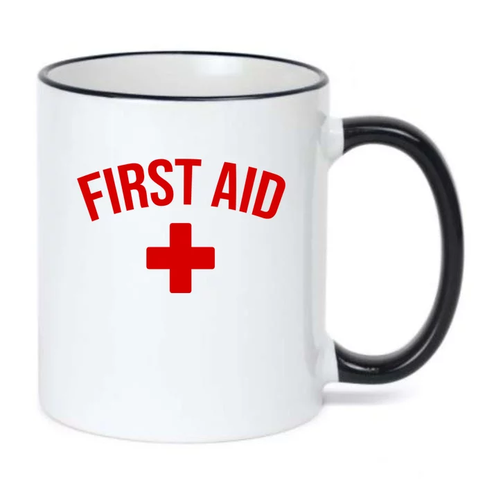 First Aid Cross Cool Medic Emergency Staff Uniform Gift Black Color Changing Mug