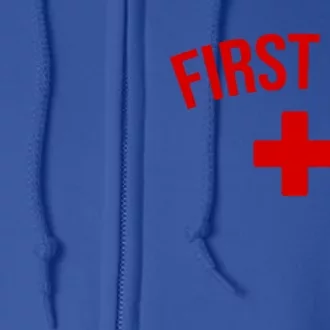 First Aid Cross Cool Medic Emergency Staff Uniform Gift Full Zip Hoodie