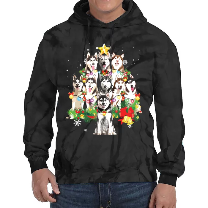 Funny Australian Cattle Dog Dog Christmas Tree Tie Dye Hoodie