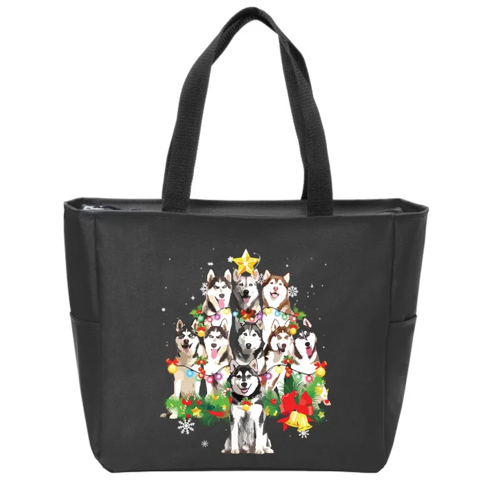 Funny Australian Cattle Dog Dog Christmas Tree Zip Tote Bag