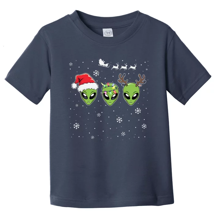 Funny Alien Christmas Pajama Matching Costume Space Toddler T-Shirt