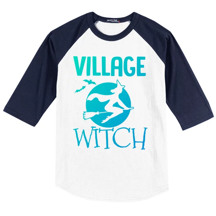 Funny And Cute Village Witch Halloween Costume Gift Baseball Sleeve Shirt