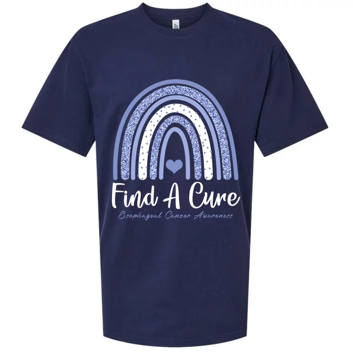 Find A Cure Esophageal Cancer Awareness Day Rainbow Warrior Gift Sueded Cloud Jersey T-Shirt