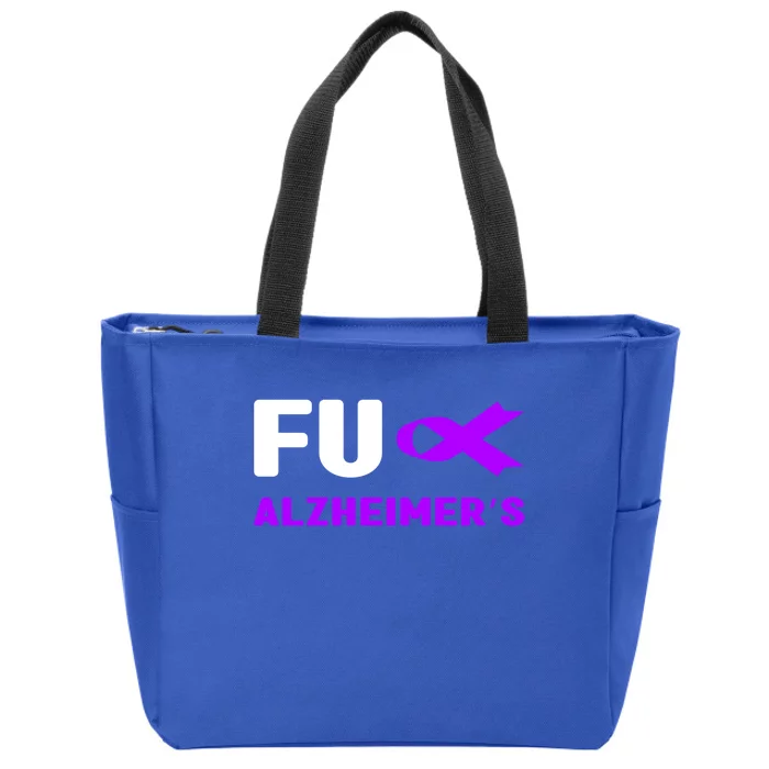 Fuck Alzheimer's Cute Gift Fuck Detia Alzheimer's Awareness Gift Zip Tote Bag