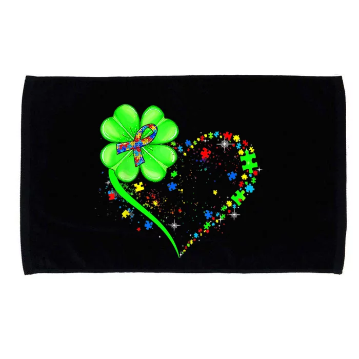 Funny Autism Clover Autism Mom Boy St Patrick's Day Microfiber Hand Towel