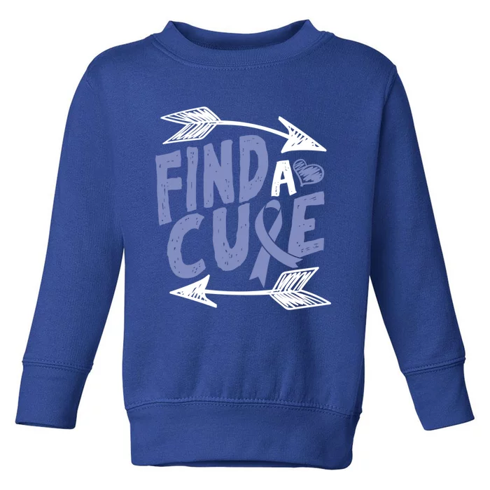 Find A Cure Heart Stomach Cancer Awareness Ribbon Funny Gift Meaningful Gift Toddler Sweatshirt