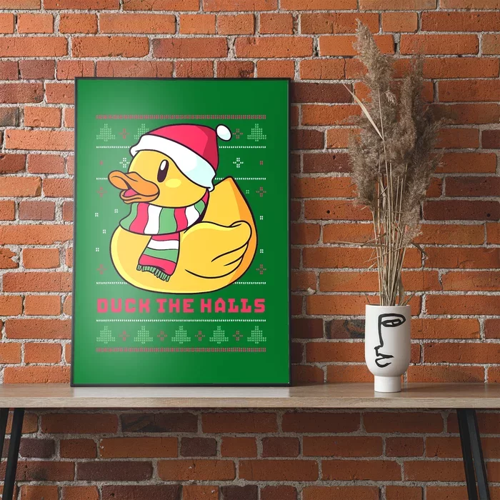 Funny and Cute Duck Puns Merry Christmas Duck The Halls Poster