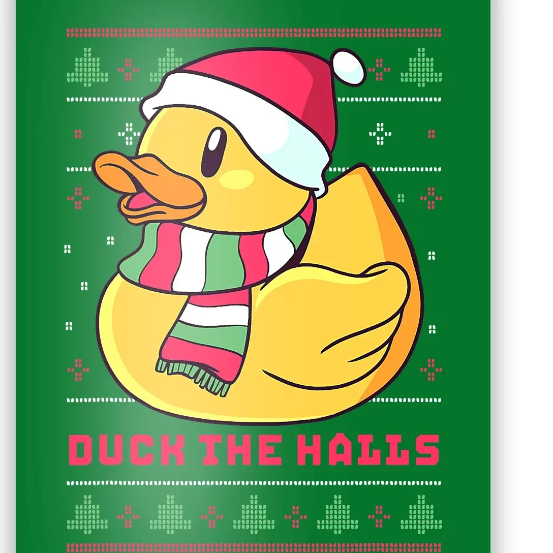 Funny and Cute Duck Puns Merry Christmas Duck The Halls Poster