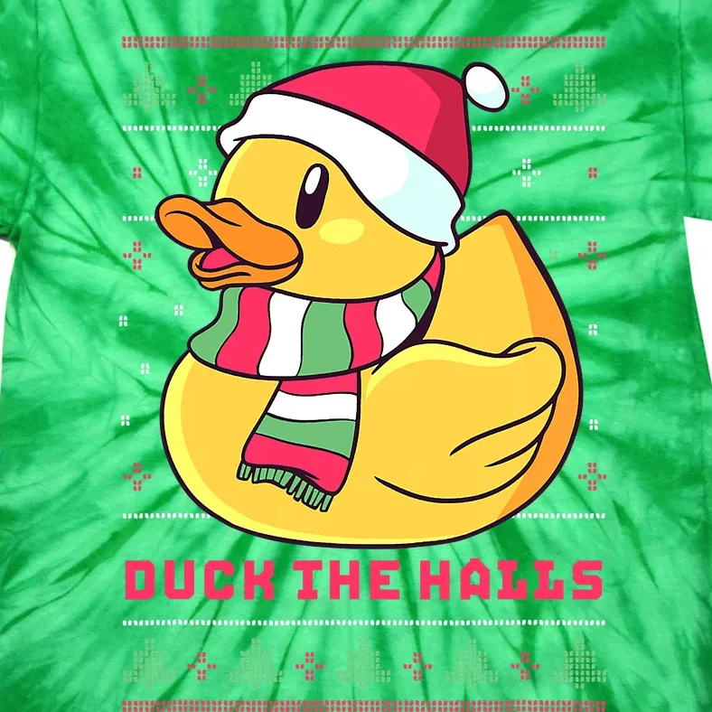 Funny and Cute Duck Puns Merry Christmas Duck The Halls Tie-Dye T-Shirt